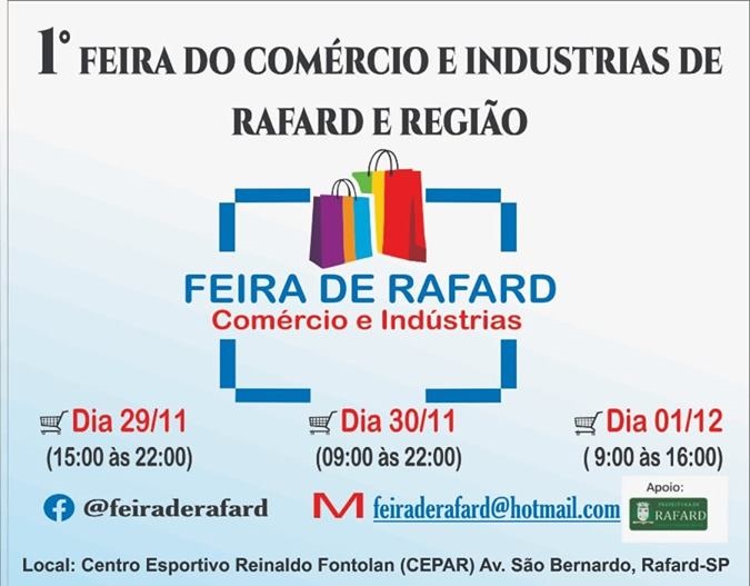 No momento você está vendo Rafard recebe 1ª Feira do Comércio e Indústrias na próxima semana