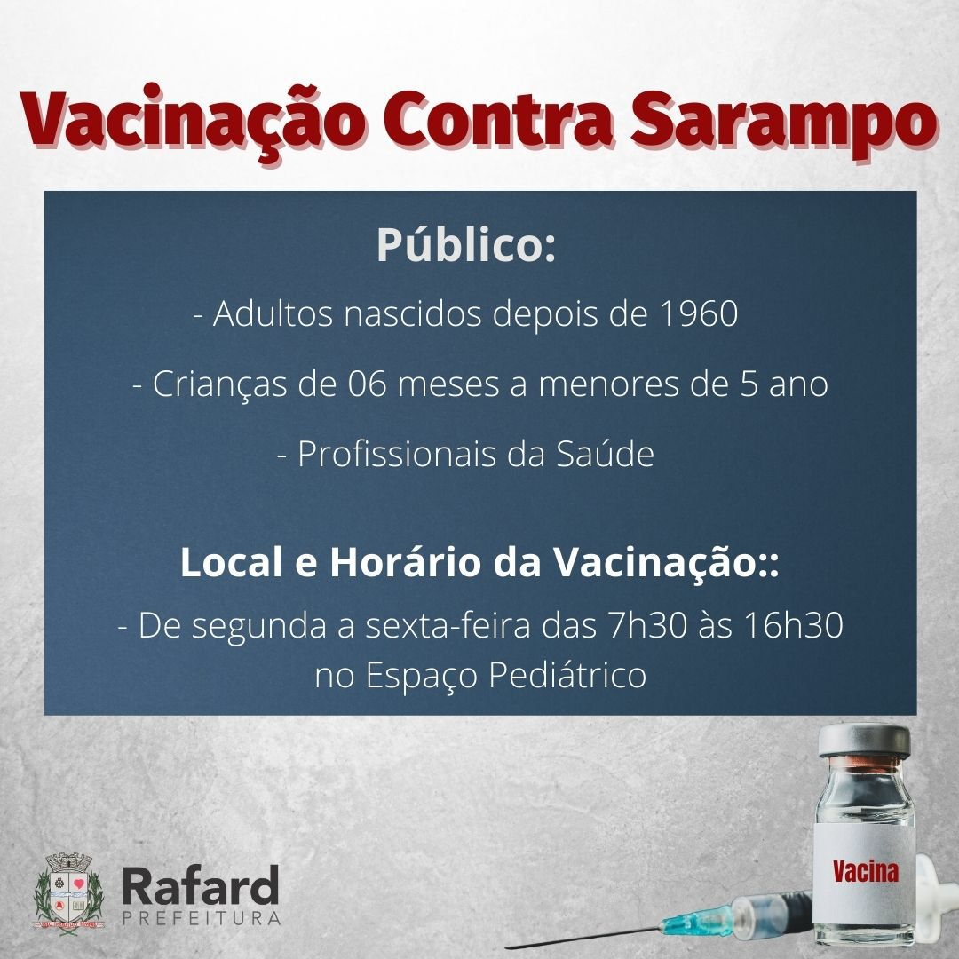 You are currently viewing VACINAÇÃO CONTRA O SARAMPO