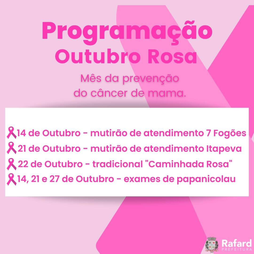 Read more about the article Caminhada do “Outubro Rosa” acontece dia 22 de outubro em Rafard