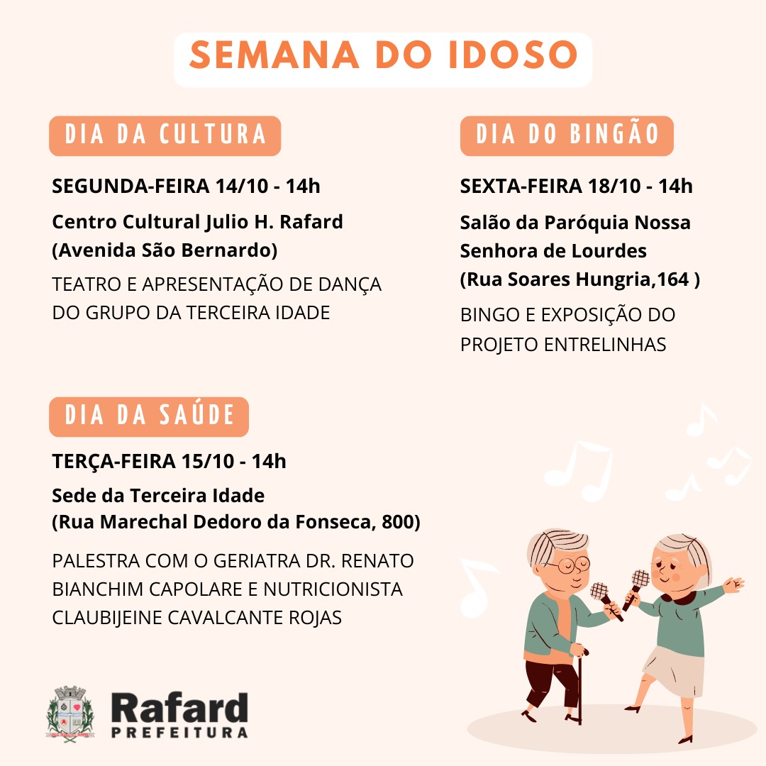 Você está visualizando atualmente Semana do Idoso: programação inclui cultura, saúde e lazer